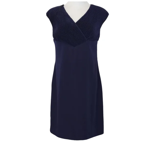 DW3 dress v-neck purple formal party lined side zip back slit sleeveless USA - Picture 2 of 11